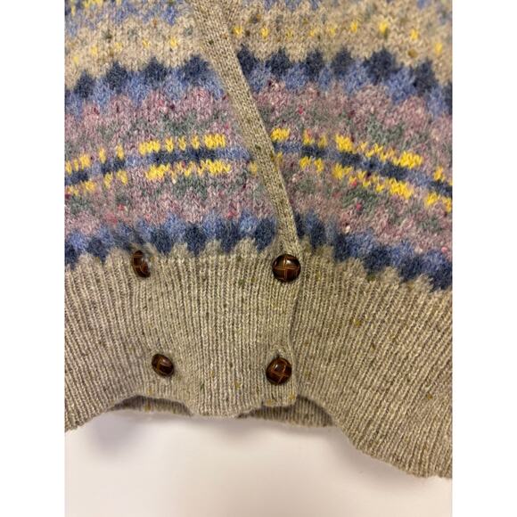 Hunting Horn Vintage 100% Wool Sleeveless Cardigan Size Medium - Picture 2 of 4